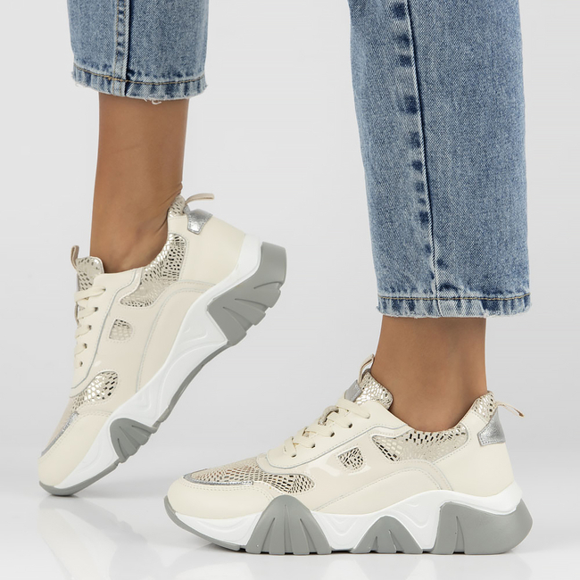 Leather sneakers Filippo DP4516/23 BE beige