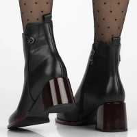 Leather ankle boots Filippo DBT7363/25 BK RD black