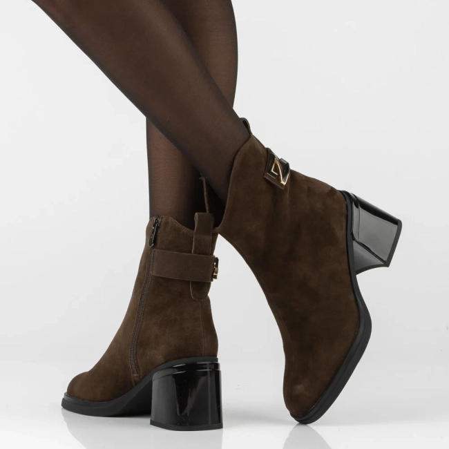 Leather heeled ankle boots Filippo DBT8024/26 BR brown