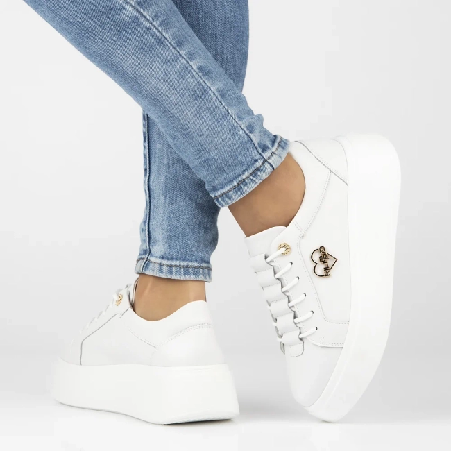 Leather sneakers Filippo DP6058/25 WH H white