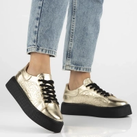 Skórzane sneakersy Filippo DP6119/25 GO złote