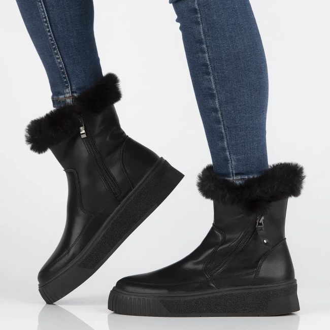 Leather ankle boots DBT6484/24 BK black