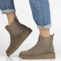 Skórzane botki na platformie Filippo DBT7261/25 TP taupe