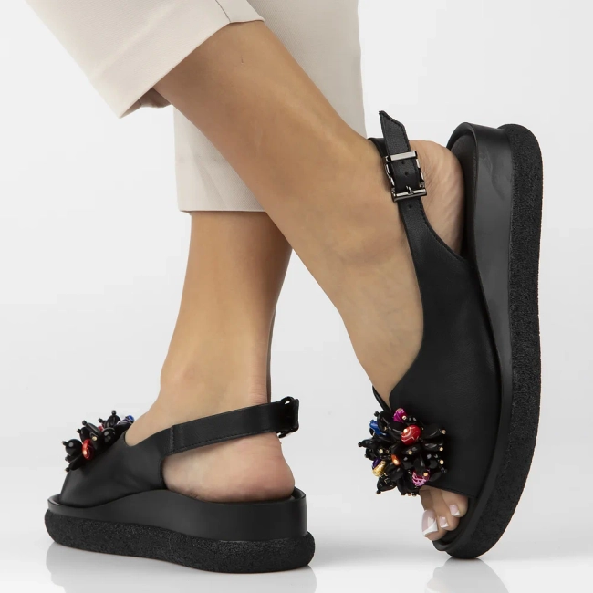 Leather sandals Filippo DS6983/25 BK black