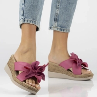 Leather flip-flops Filippo DK7039/25 FH fuchsia