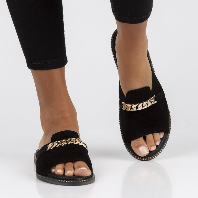 Leather Slippers Filippo LH-190 black