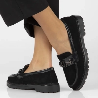 Skórzane lordsy Filippo DP6426/24 BK czarne