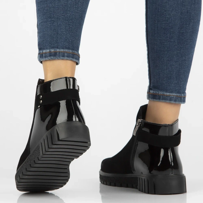 Leather ankle boots DBT6361/24 BK black