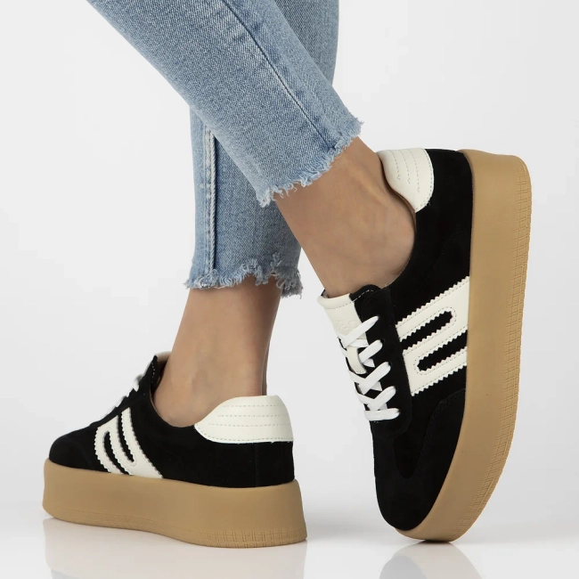 Skórzane sneakersy Filippo DP6994/25 BK czarne