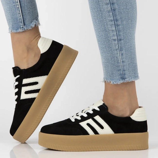 Skórzane sneakersy Filippo DP6994/25 BK czarne