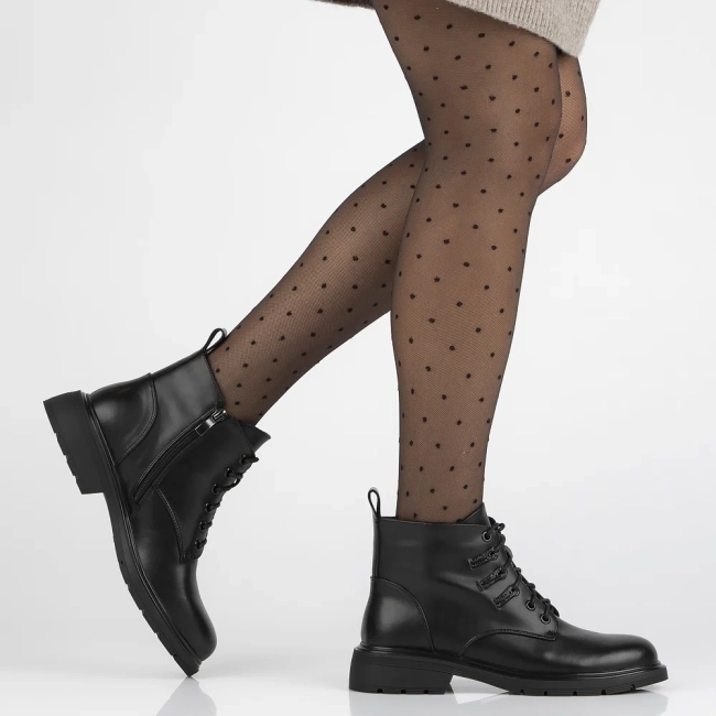 Skórzane trzewiki Filippo DBT6319/24 BK czarne