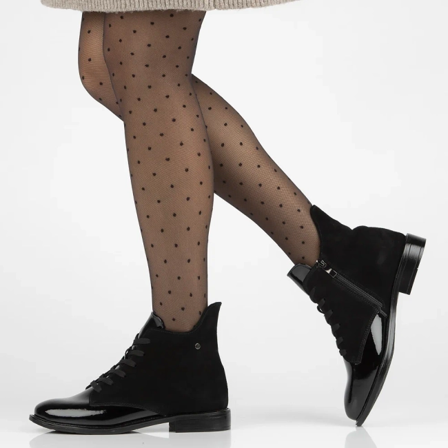 Leather ankle boots DBT6335/24 BK black