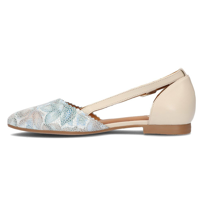 Leather shoes Filippo 4972A beige-turquoise