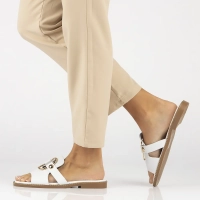 Leather slippers Filippo DK6264/24 WH white