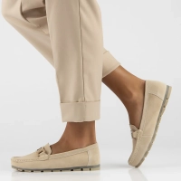 Skórzane mokasyny Filippo DP3630/24 BE beżowe