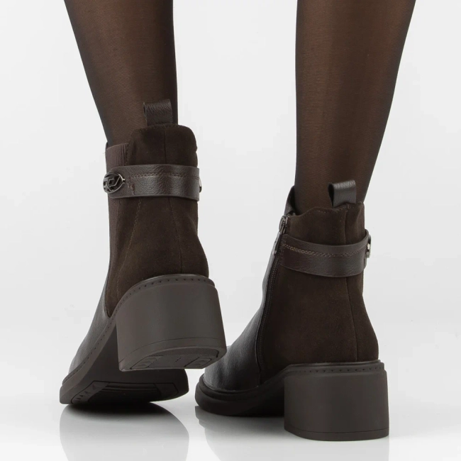 Leather heeled ankle boots Filippo DBT8042/26 D BR brown