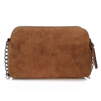 Handbag Toscanio Suede messenger bag A258 brown