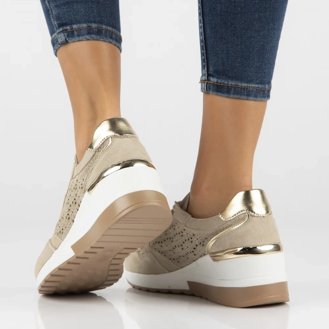 Skórzane sneakersy Filippo DP4669/24 BE beżowe