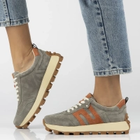 Skórzane sneakersy Filippo DP6743/26 KH OR khaki