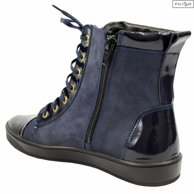 Botki VINCEZA 522 granatowy/granatowy lak 8021660