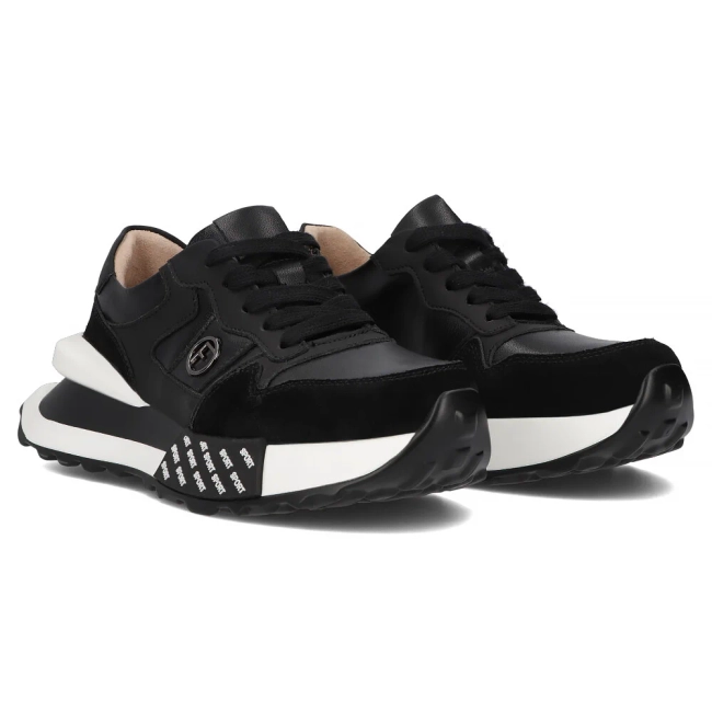 Skórzane sneakersy Filippo DP6762/25 BK czarne
