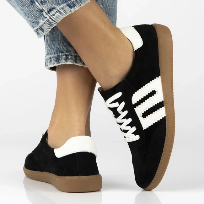 Leather sneakers Filippo DP7492/25 BK black