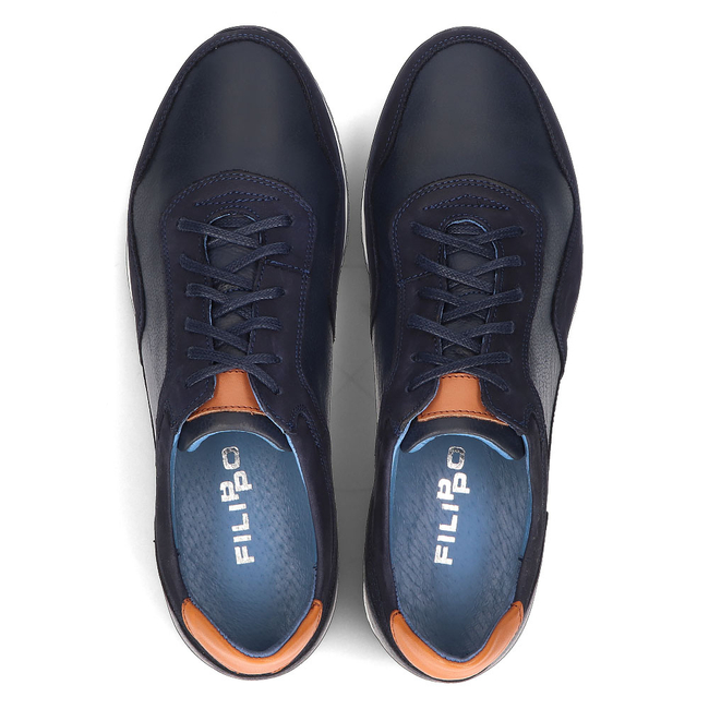 Leather shoes Filippo 1755 navy blue