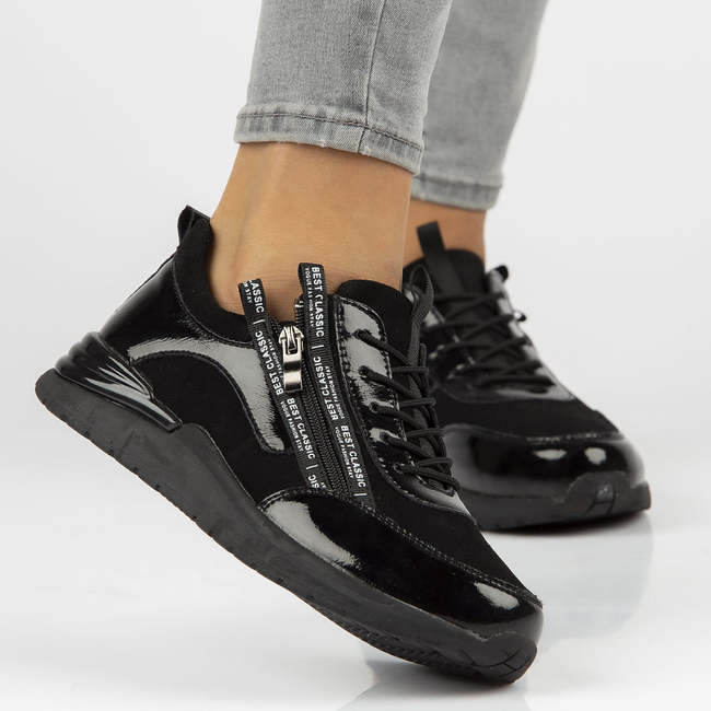 Skórzane sneakersy Filippo DP3149/21 BK czarne