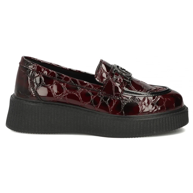 Leather platform shoes Filippo DP8294/26 BG burgundy