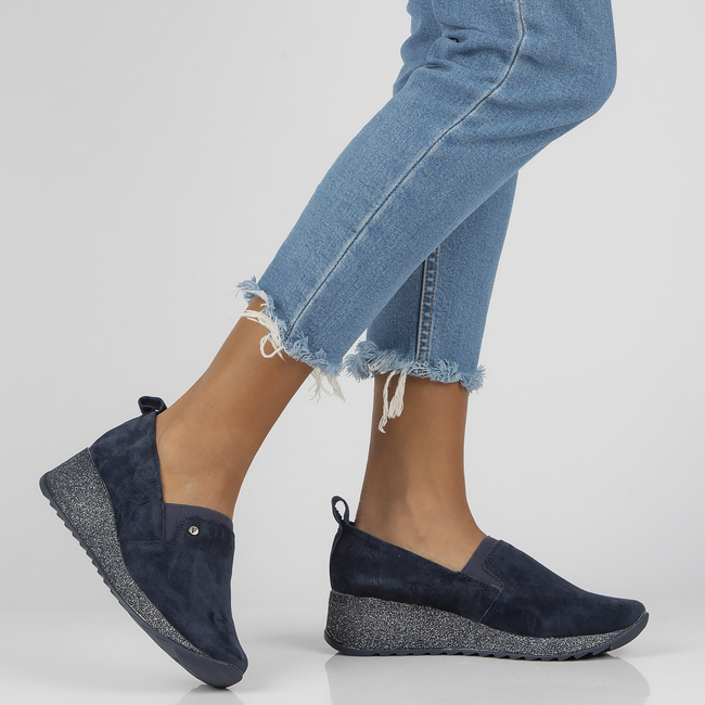 Leather sneakers Filippo DP1500/21 NV navy blue