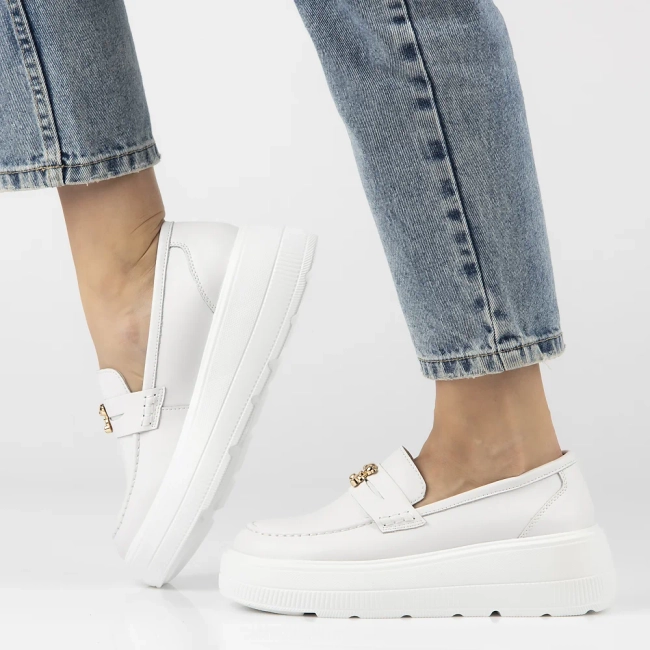 Leather shoes Filippo DP6844/25 WH white