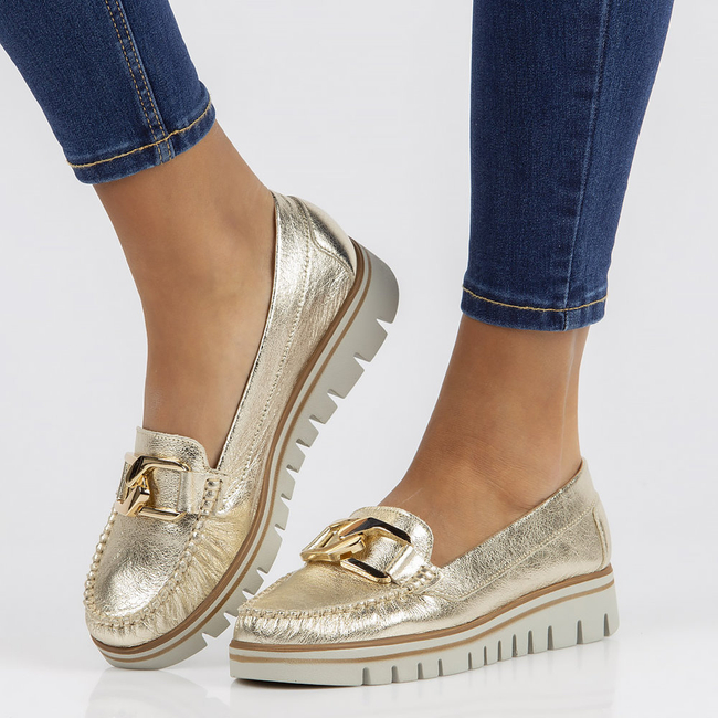 Leather loafers Filippo 10134 gold