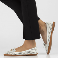 Leather openwork lords Filippo DP2034/21 WH white