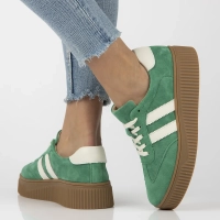 Skórzane sneakersy Filippo DP6776/25 GE zielone