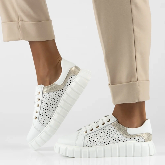 Leather Sneakers Filippo DP6164/24 WH white