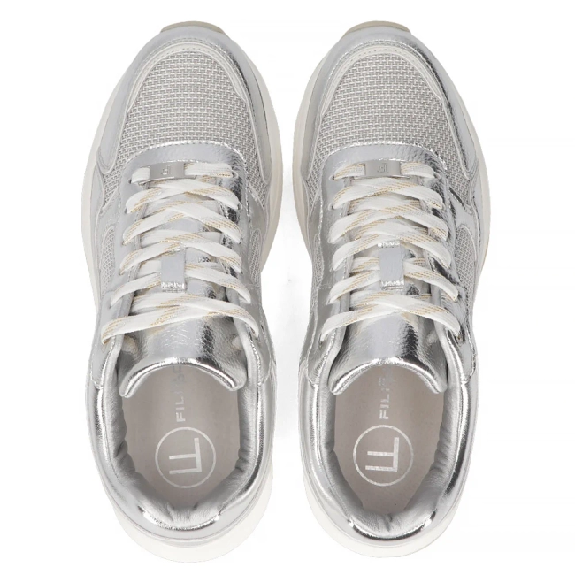 Skórzane sneakersy Filippo DP6723/25 SI srebrne