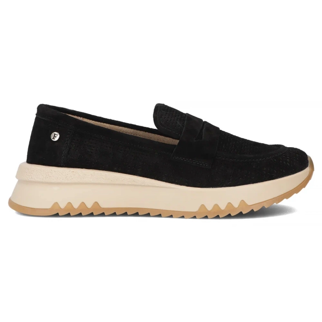 Skórzane półbuty na platformie Filippo DP6748/25 BK czarne