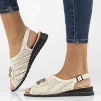 Skórzane sandały Filippo DS6032/25 BE beżowe