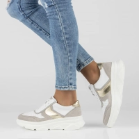 Leather Sneakers Filippo DP4579/24 WH GR white grey