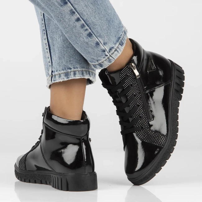 Skórzane botki Filippo DBT4705/23 BK czarne