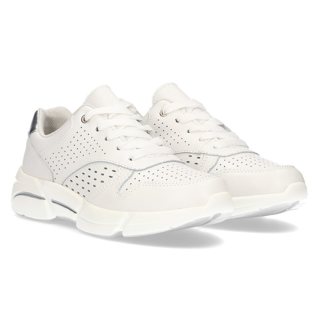 Skórzane Sneakersy Filippo DP2156/21 WH białe