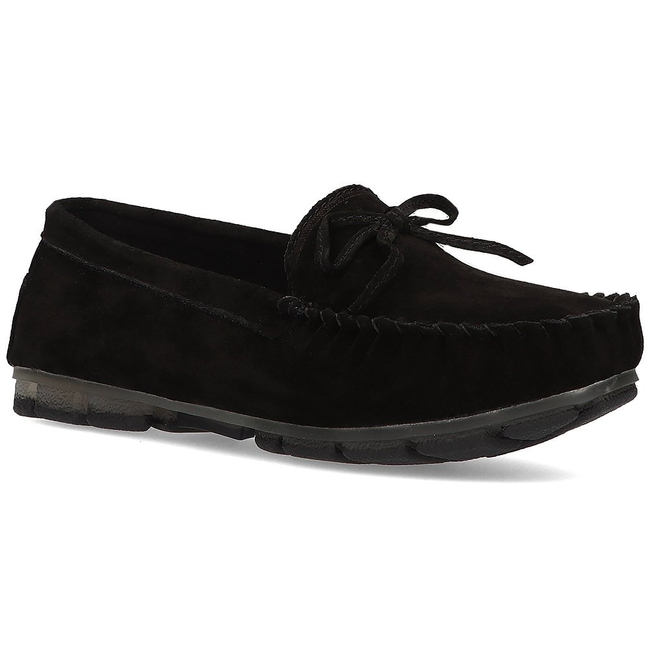 Skórzane mokasyny Filippo DP1204/21 BK czarne