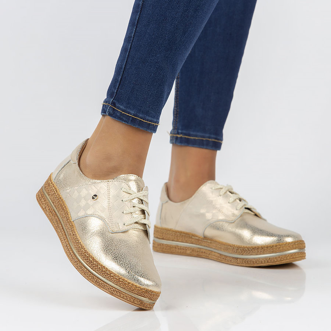 Leather shoes Filippo 10123 gold