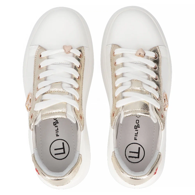 Leather sneakers Filippo DP6792/25 WH GO white gold