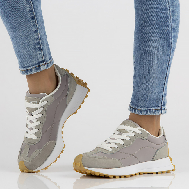 Leather Women's sneakers Filippo DP3748/22 GR grey