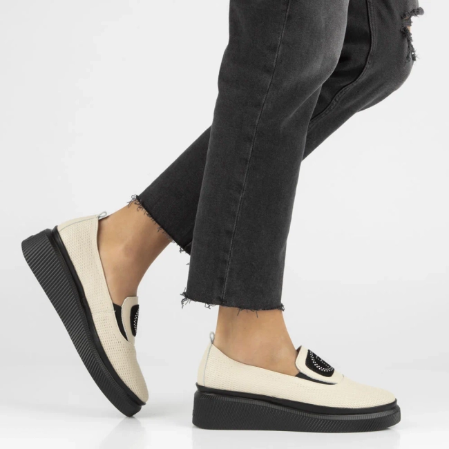 Skórzane półbuty na platformie Filippo DP4572/24 BE beżowe