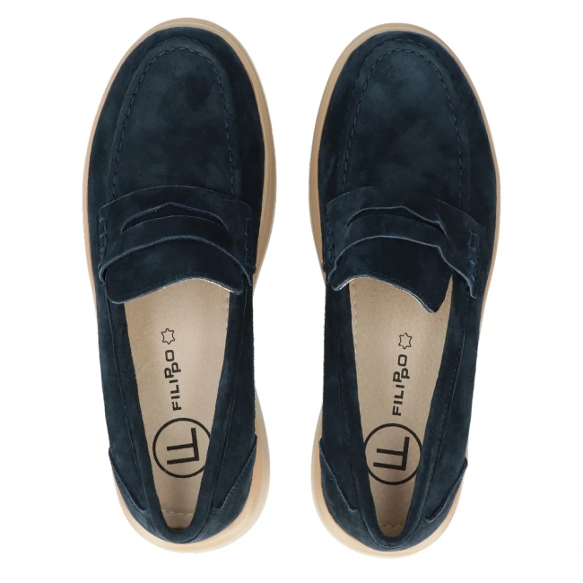 Leather shoes Filippo DP6106/24 NV navy blue