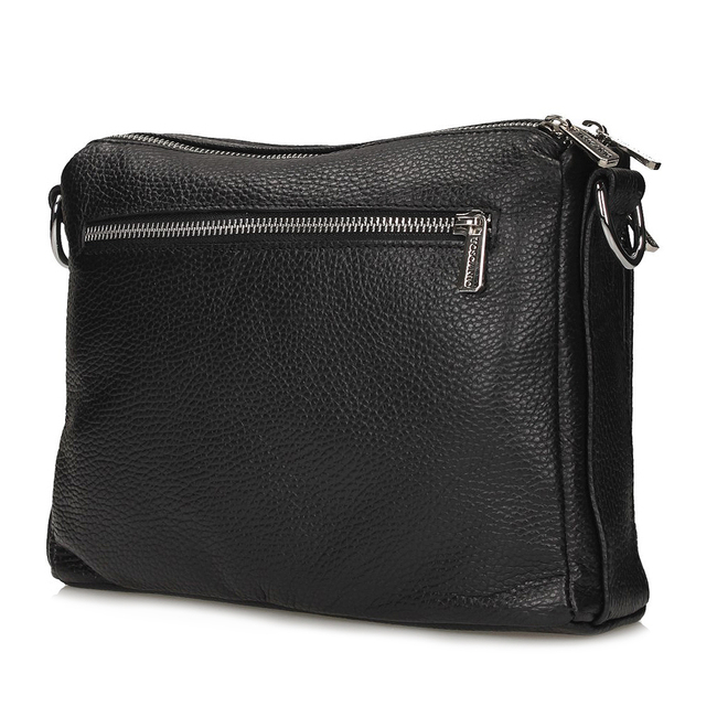 Handbag Toscanio Leather Messenger Bag E16 black
