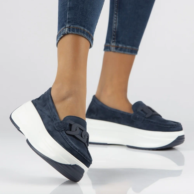 Leather shoes Filippo DP6132/25 NV navy blue