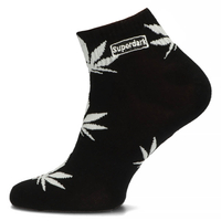 Men's Feet black- white leaves